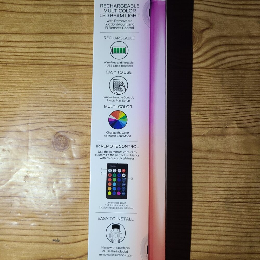 Monster Rechargeable Multicolor LED Beam Light (NEW) - Picture 2 of 2